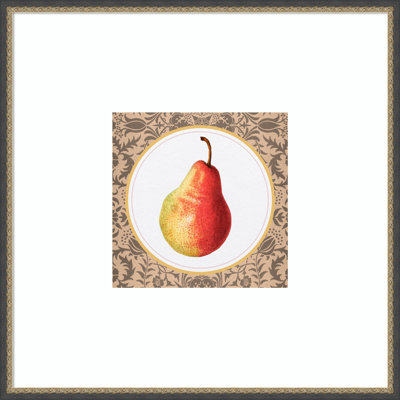 Reproduction d'art encadrée en bois "Once Once A Pear" par Wild Violets