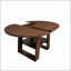 Table de salle à manger extensible ronde avec rallonge en noyer
