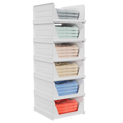 6 Pack Folding Closet Organizers Storage Box