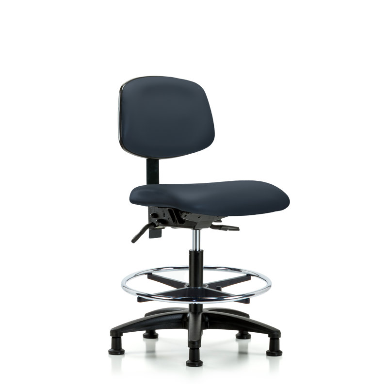 Chaise de dessinateur ergonomique Lucrezia, Patins, Bleu impérial, Non inclus