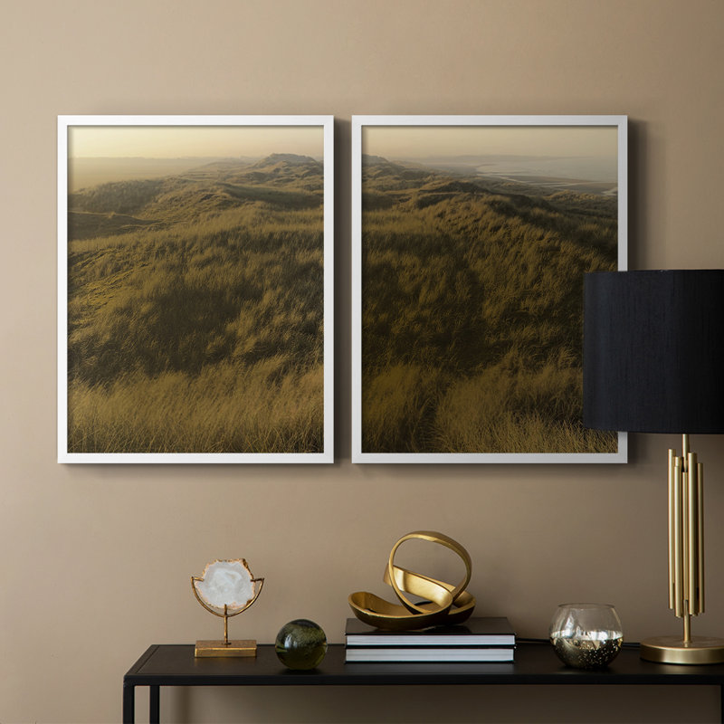 Impression encadrée Golden Fog I-Premium - prête à être accrochée - aucun clou requis - aucun clou requis, Blanc