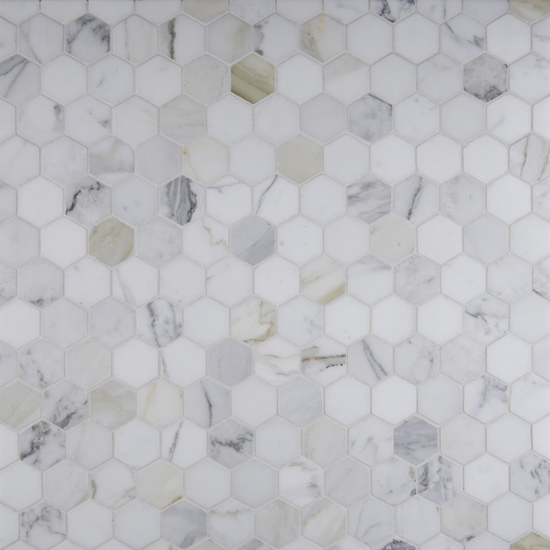 Carreau de mosaïque en marbre poli Calacatta
