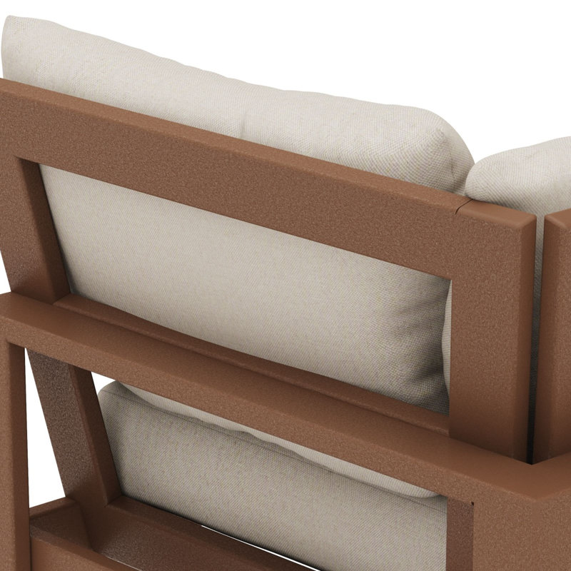 Chaise de coin Edge, Revolution® toile de jute dune, Teck