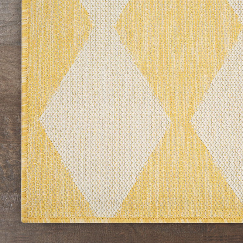  Tapis moderne jaune 2 pi 2 po x 12 pi Positano, Yellow, Runner 2'2" x 12'