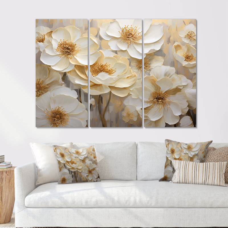 «Vivid Ranunculus Hues VI», ensemble d'art mural sur toile Ranunculus, Toile tendue, H 40 po x l 60 po x P 1 po