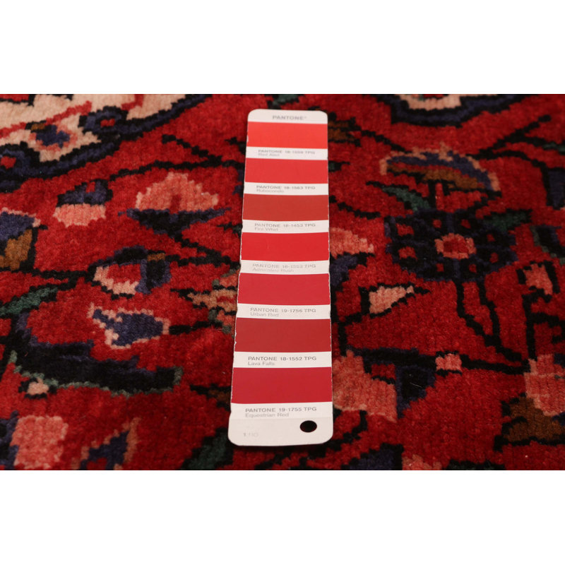 Tapis rouge unique fait à la main 3 pi 3 po x 15 pi 6 po Andelz