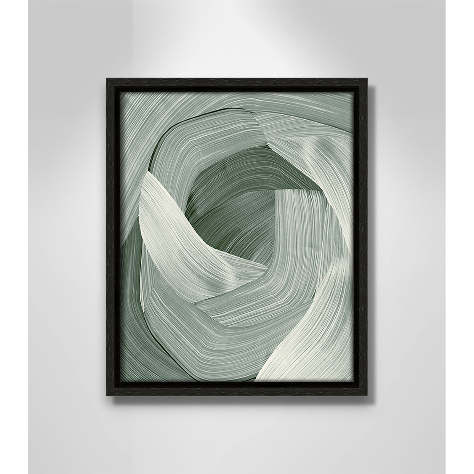 Enriched Emerald - Floater Frame Graphic Art Print on Canvas, 11.5" H x 9.5" W, Espresso 