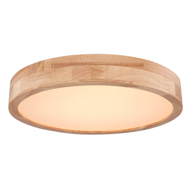 Perdomo Plastic LED Flush Mount, Wood Optic