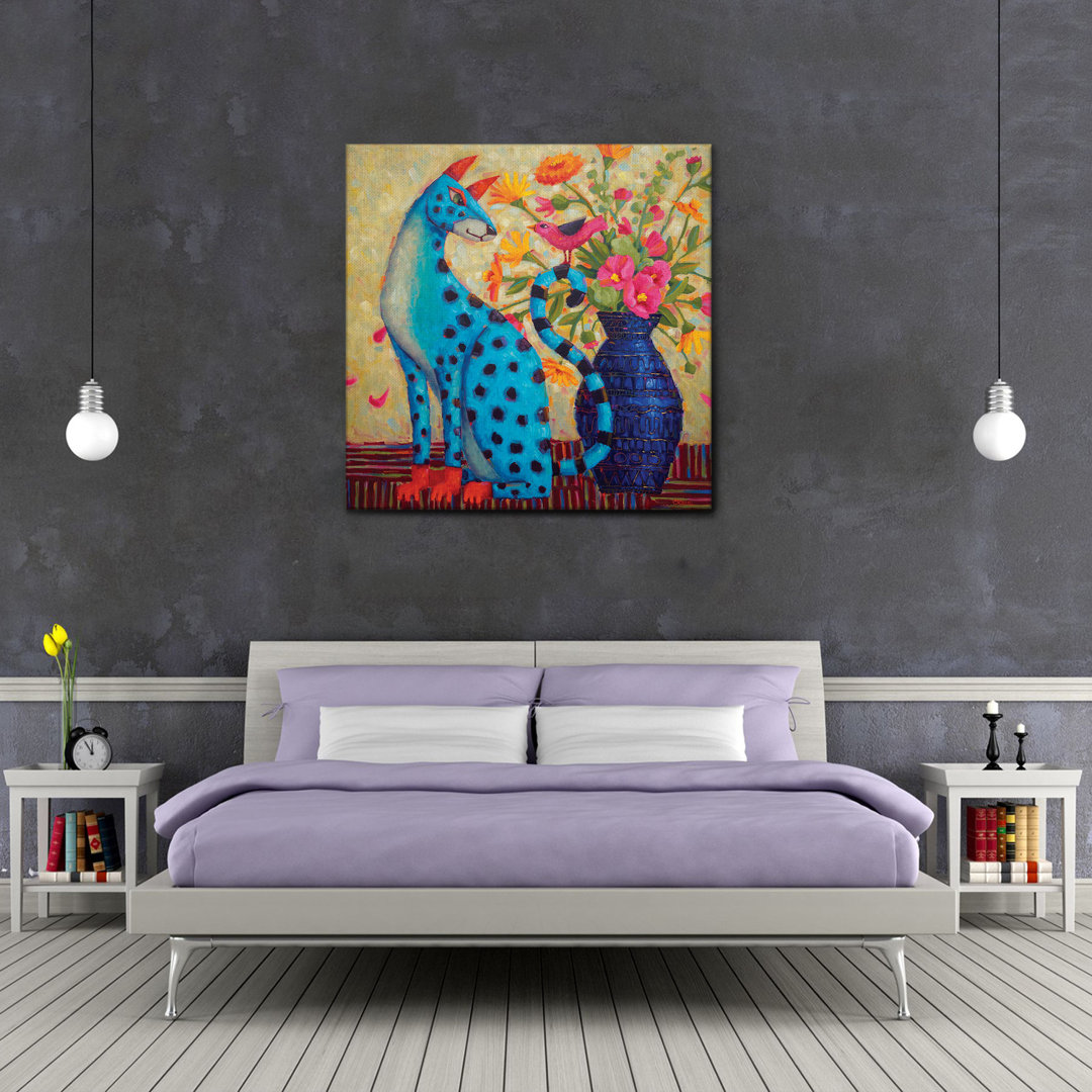 Acrylbild Il Leopardo Azzurro von Cindy Revell