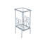 Table d'appoint en verre trempé dans une teinte de métal gris - Accessoire de salon de chambre à coucher