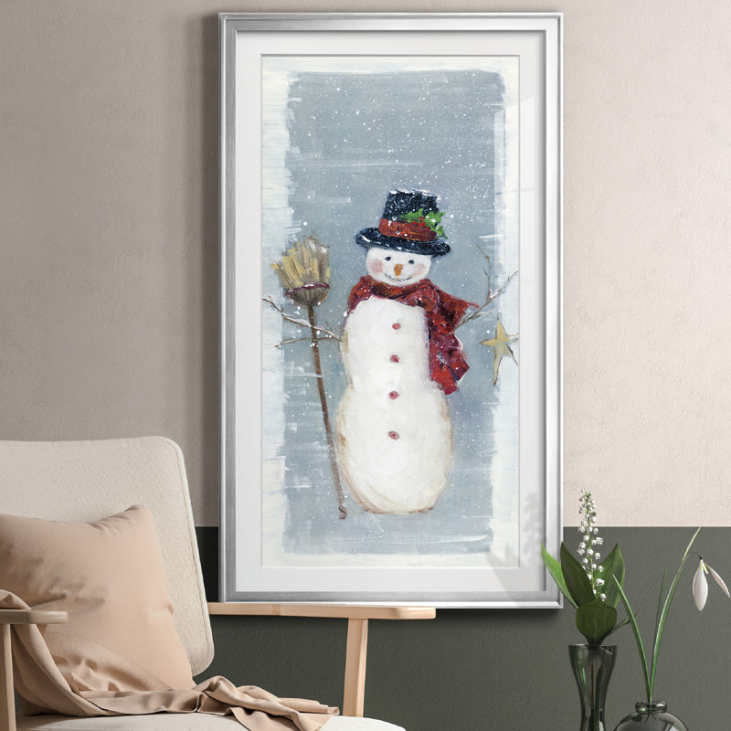 «Primitive Snowman II», reproduction d'art graphique sur papier encadrée, H 22,5 po x l 42,5 po x P 1,5 po