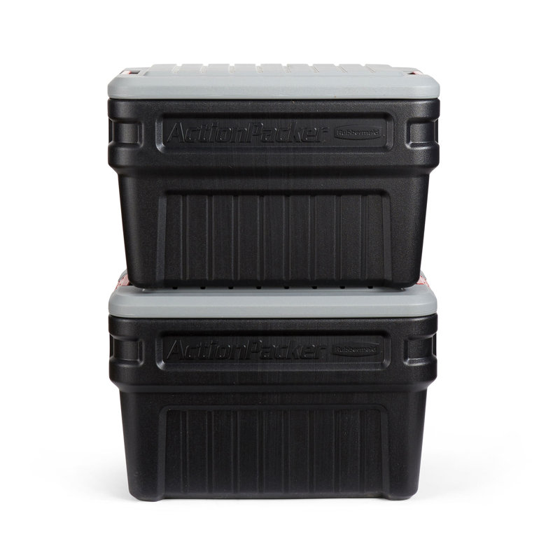Bacs de rangement robustes avec couvercles Rubbermaid Action Packer, 2