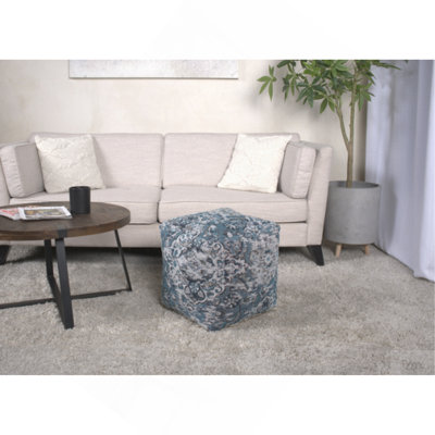 Anita Square Pouf, Blue