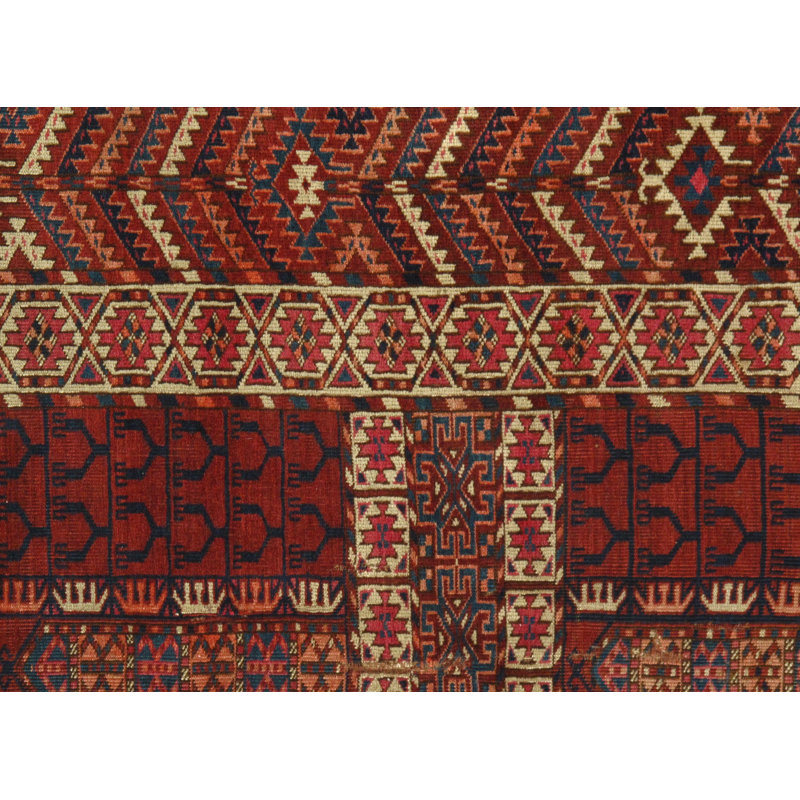 Tapis rouille en laine noué à la main de conception unique 4 pi 2 po x 4 pi 10 po Nasasha
