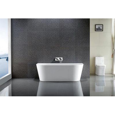 71  inch Freestanding Acrylic Bathtub in Glossy White