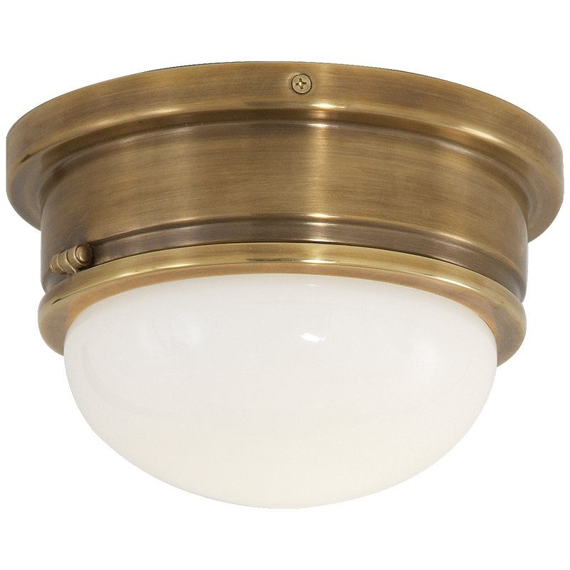 Chapman & Myers Marine Medium Flush Mount, Hand-Rubbed Antique Brass