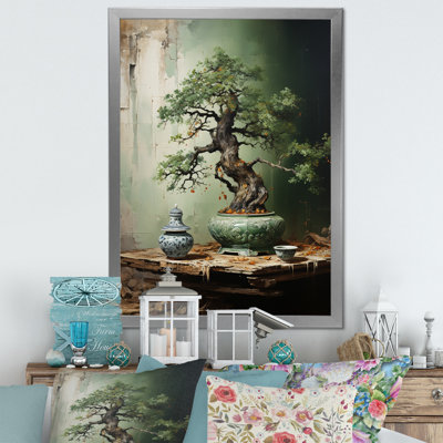 Ancienne Bonsai miniature I - Art mural arbre Bonsai
