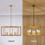 Lustre géométrique 8 lumières en or - Design moderne en fer pour le salon et la salle à manger