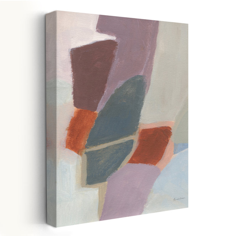 Compromis - Blocs de couleur abstrait bleu-brun, H 24 po x l 16 po