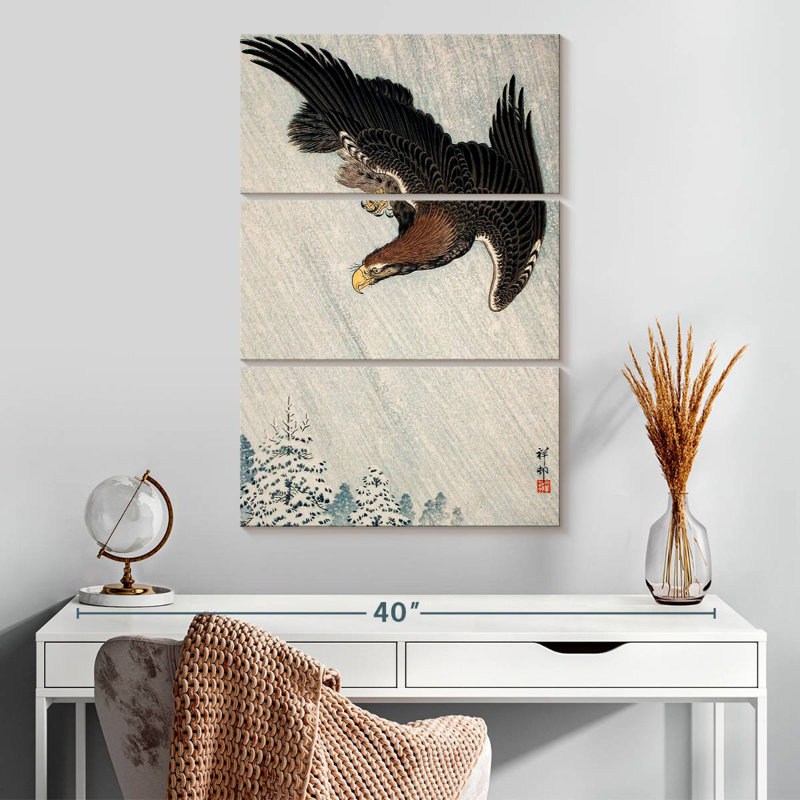Brampt Eagle Flying In Snow, 32" H x 20" W