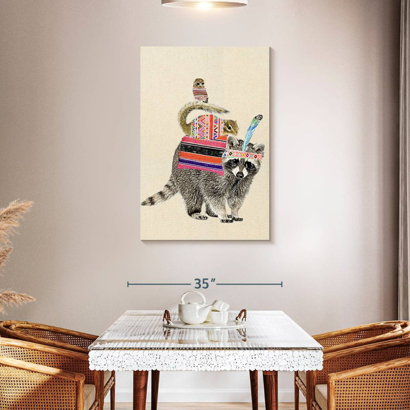Brampt Racoon Boho, 45" H x 30" W