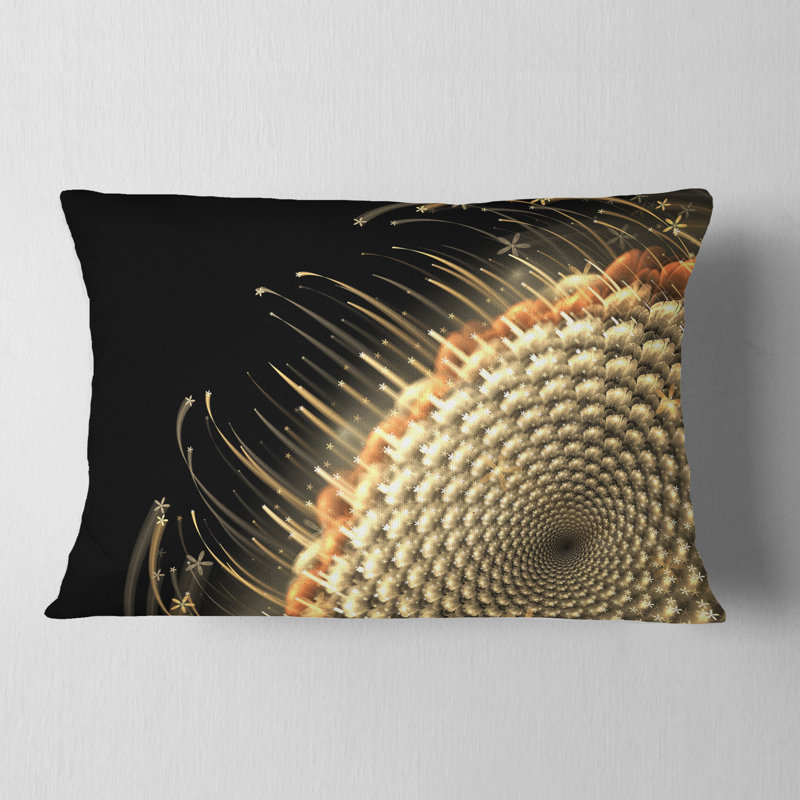 Motif de fleur brune fractale - coussin imprimé floral
