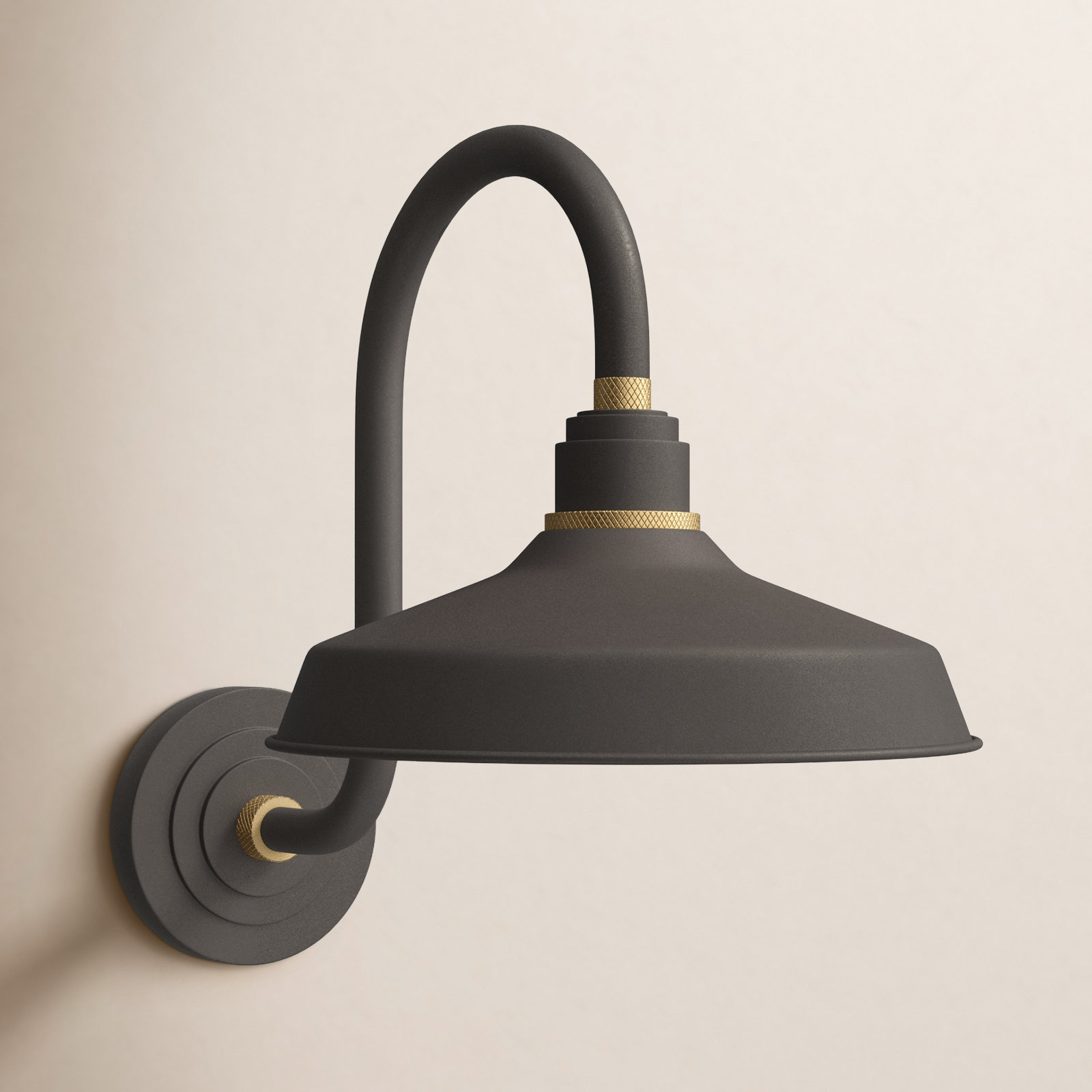 Bertram Single Light Bell Outdoor Wall Light, 17" H x 12" W x 20" D, Brown