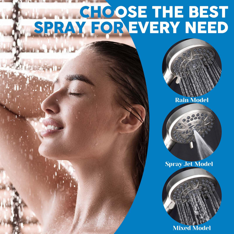 Premium 5-Spray 13" Dual Filter Shower Head Combo – High-Pressure 10-Mode Handheld Shower With 12" Adjustable Extension Arm, 20-Stage Filtration & 71" Hose