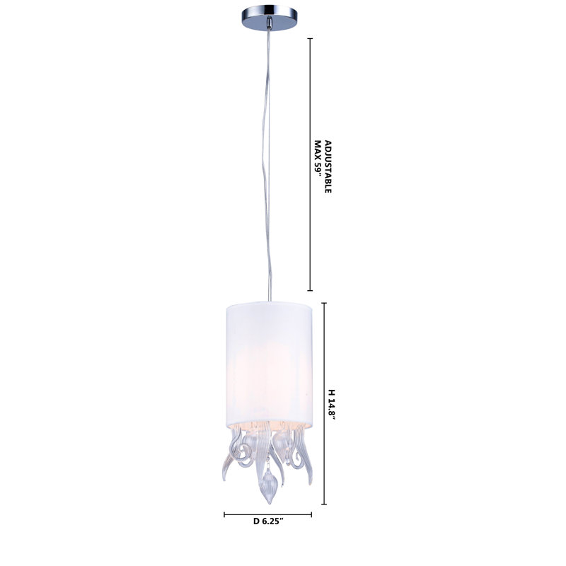 Luminaire suspendu en verre 2 lumières Transitional