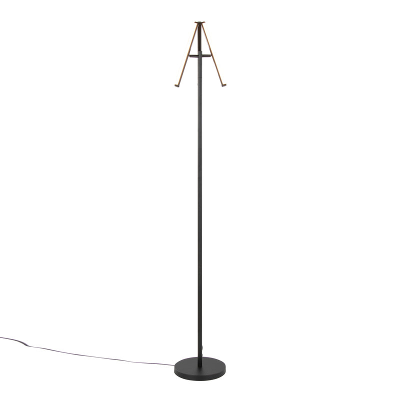 Lampe sur pied pivotante moderne en métal 65 po Icicle, Noir