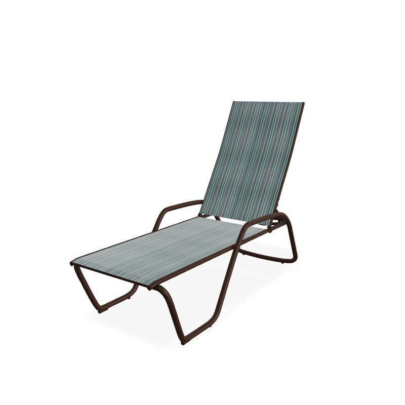Outdoor Rust-Resistant Metal Chaise Lounge, Textured Kona, Vinyard