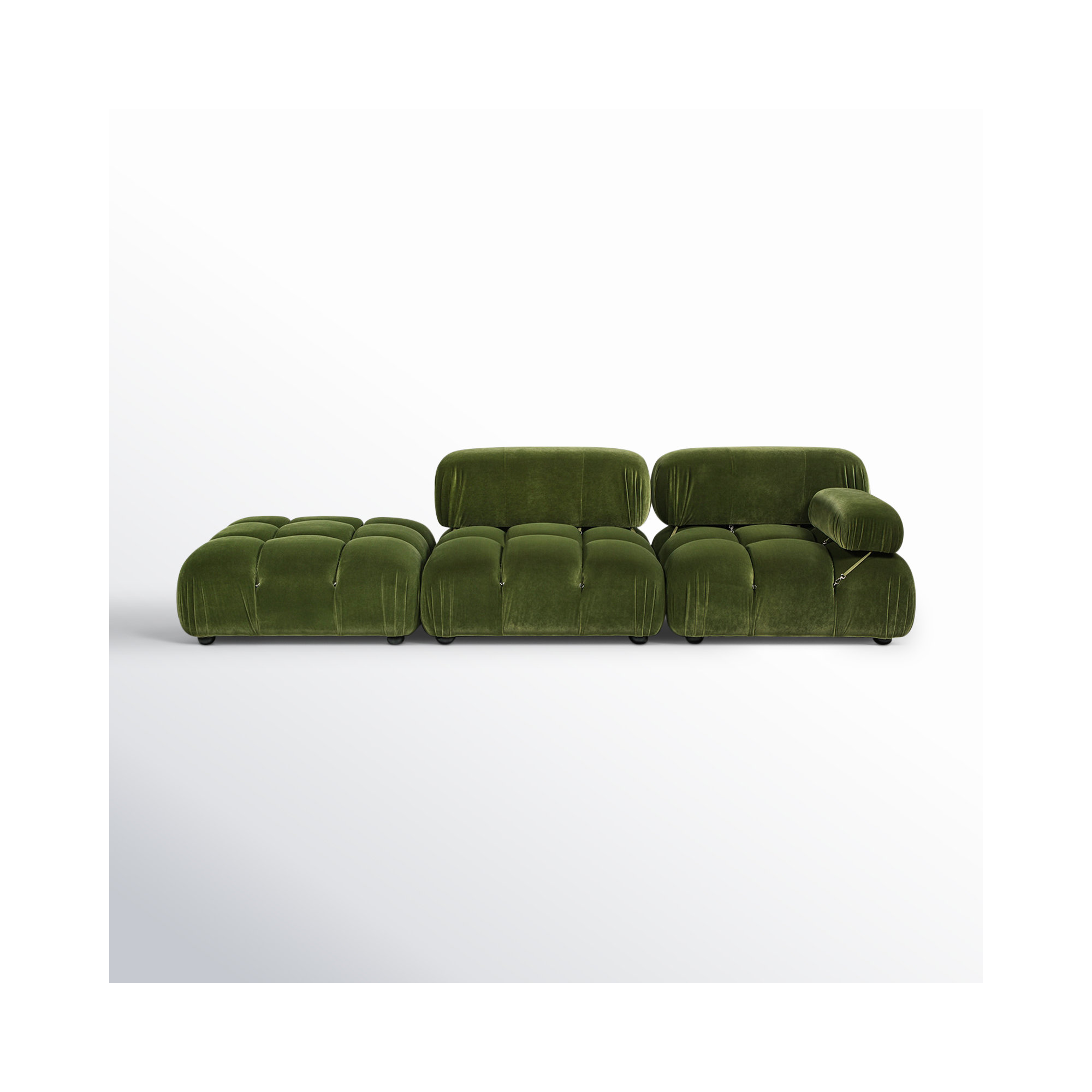 Sigma Upholstered Chaise Lounge, Olive Green Velvet