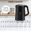 Stainless Steel Kettle 1.7 L 2200 W, with Temperature Selection 40-100°C, Digital Temperature Display, Keep Warm Function, Double Wall, Dry Boil Protection, BPA-Free, Black