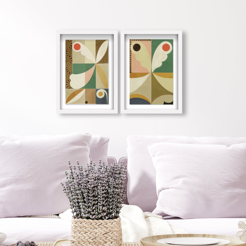 Butterfly Deco Set Set by Oliver Gal, 51"H x 35"W, White Shadowbox