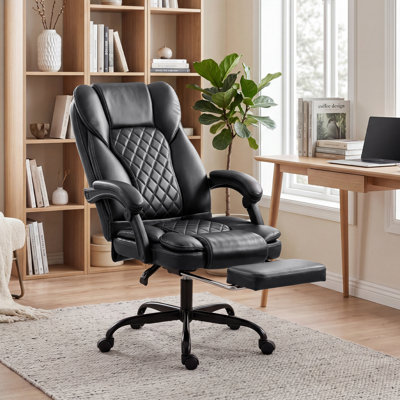  Home Office Chair Reclining Function High Back, Grey