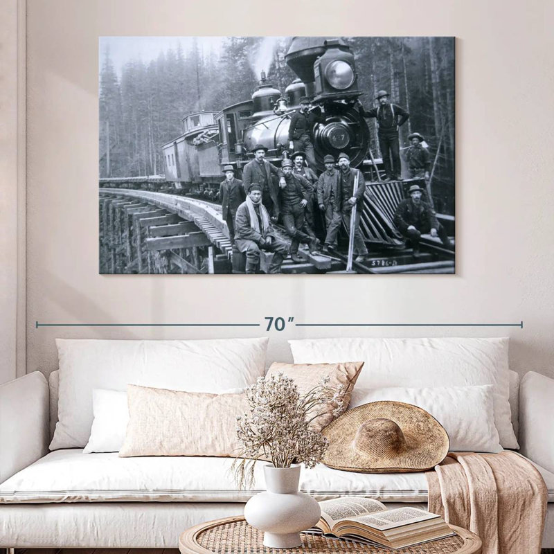 Lilie Railroad Construction Crew 1886, H 34 po x l 51 po