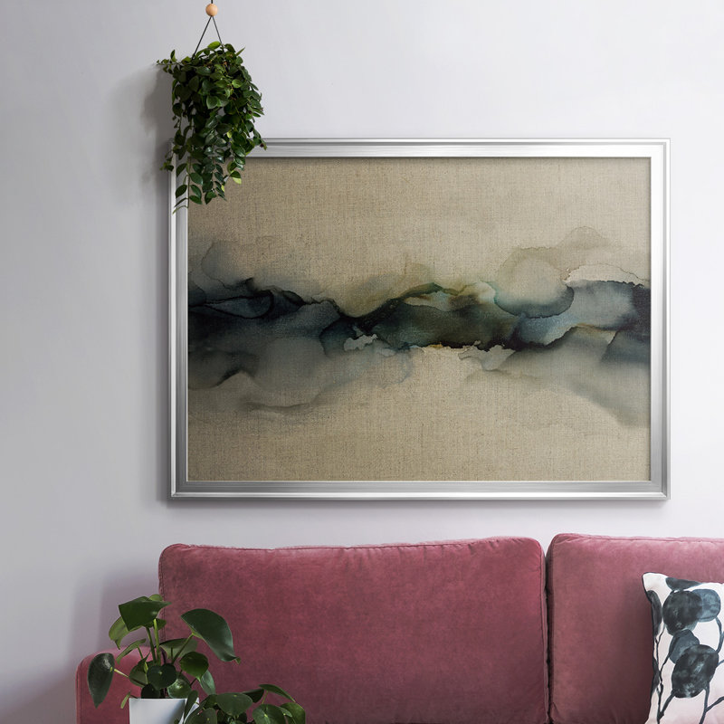 " Ocean Streams ", 30" H x 44" W x 1.5" D, Silver Closed Corner Framed Canvas