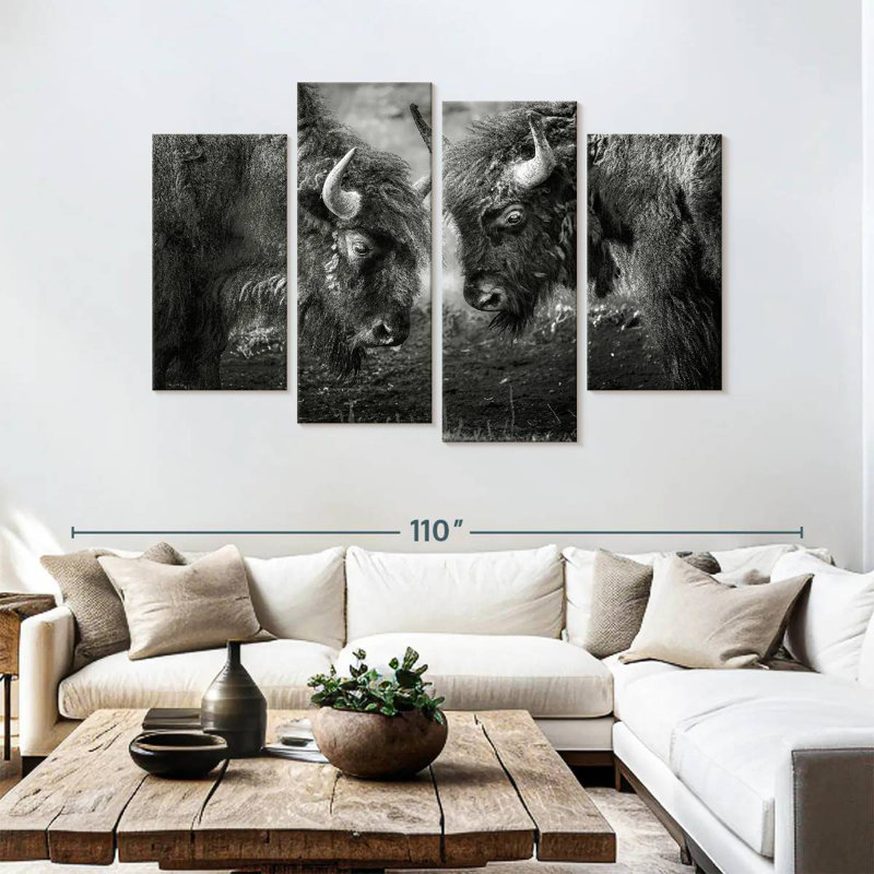 Bisons Head To Head, 54" H x 84" W