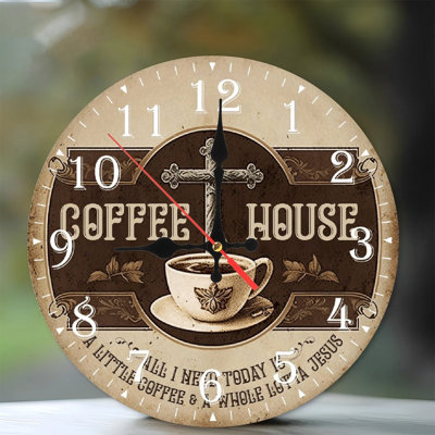 Horloge murale en bois 10 po, mouvement silencieux, à piles (piles AA non incluses), décor artistique, parfait pour les décorations