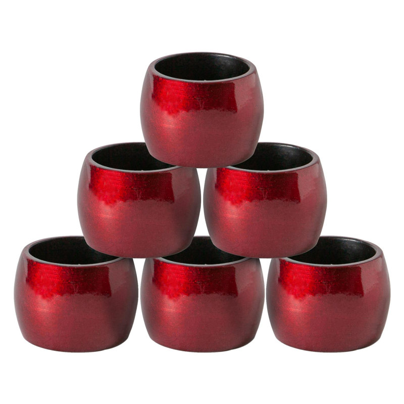 Argon Tableware - Metallic Napkin Rings, Red