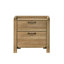 Ensemble de chambre à coucher 3 pièces - Lit transitionnel avec tête de lit tapissier à DEL et 2 tables de chevet, finition chêne naturel-218127203
