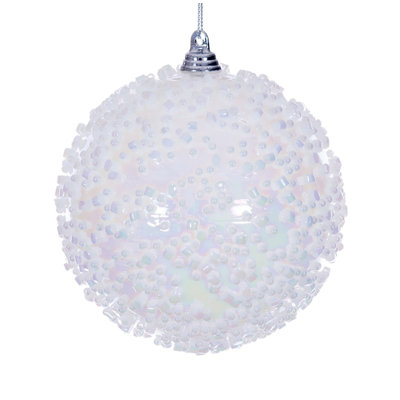 4" Iridescent Bead Ball. Includes 3 ornaments per bag.