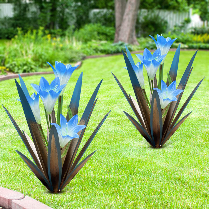 Agave en métal, Bleu