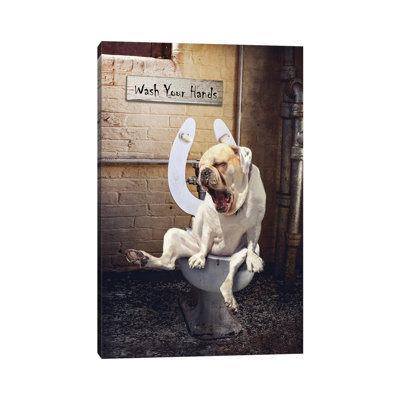 Toilet Troubles by Karen Burke - Print on Canvas