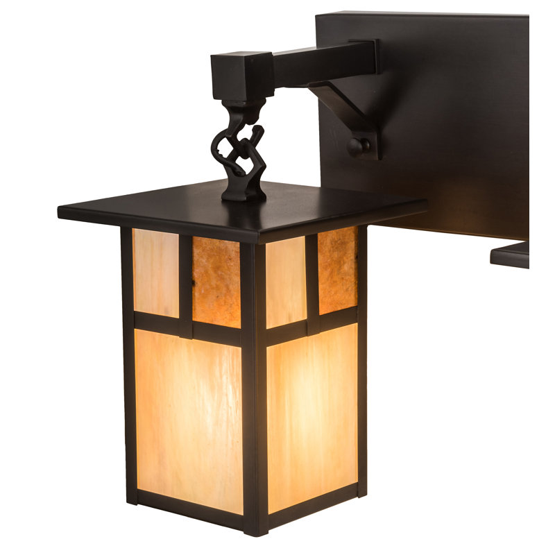 Craftsman Brown 39" Glass 4-Light Dimmable Vanity Light