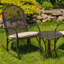 Ensemble trois pièces avec fauteuil à bascule et table de jardin en fer Tsugo