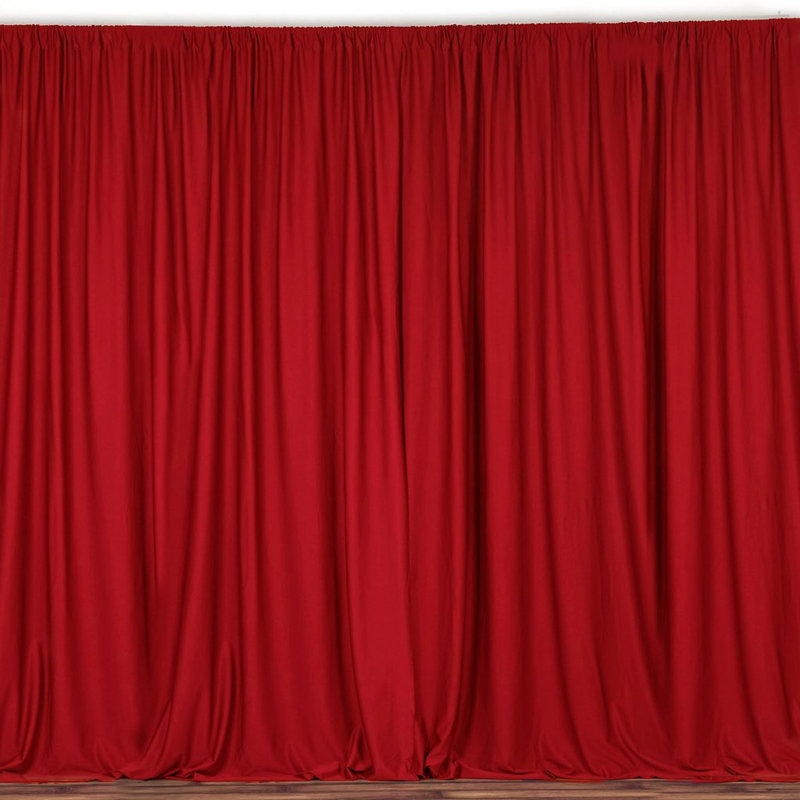 Antion Semi Sheer Curtain Single Panel, Red, 56" x 120"