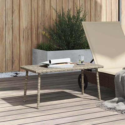 Garden Coffee Table Rectangular 40x37 Cm Poly Rattan
