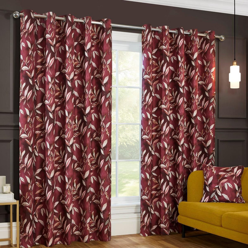 Blackout Curtain Panel Pair, 167.64cm Width x 228.6cm Drop, Red