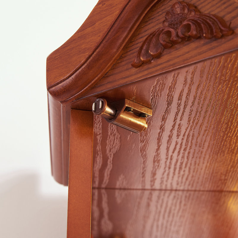 Lighted Oak Corner Curio Cabinet with Adjustable Glass Shelves